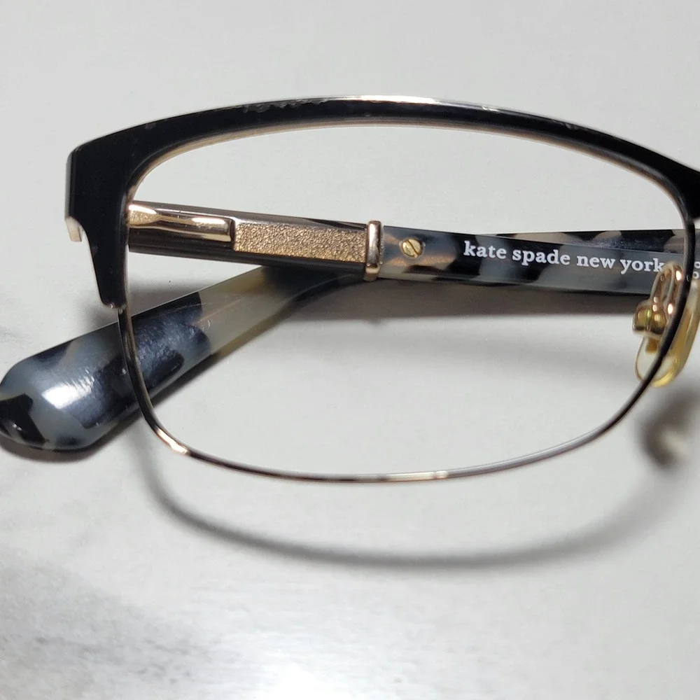 Kate Spade Laurianne WR7 Black Gold Tortoise Eyeglass Frames 52-16-140